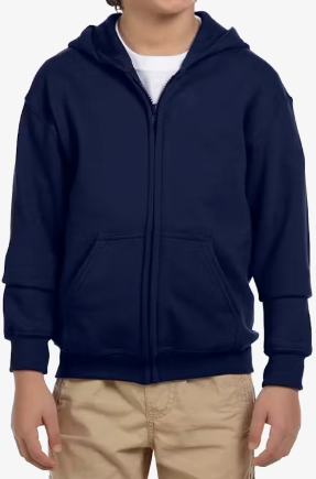 Youth Unisex Cotton/Polyester Zip Up Sweatshirt Apparel